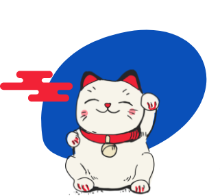 Maneki-neko - figurka kota w pozycji siedzącej z podniesioną łapą