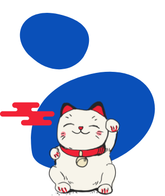 Maneki-neko - figurka kota w pozycji siedzącej z podniesioną łapą